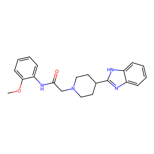 2-[4-(1H-benzimidazol-2-yl)piperidin-1-yl]-N-(2-methoxyphenyl)acetamide structure