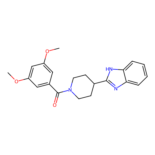 (4-(1H-benzo[d]imidazol-2-yl)piperidin-1-yl)(3,5-dimethoxyphenyl)methanone structure