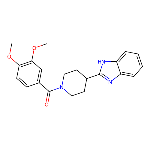 (4-(1H-benzo[d]imidazol-2-yl)piperidin-1-yl)(3,4-dimethoxyphenyl)methanone structure