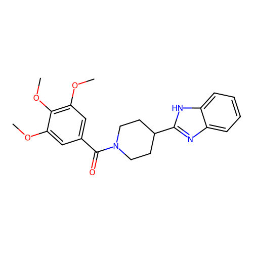 (4-(1H-benzo[d]imidazol-2-yl)piperidin-1-yl)(3,4,5-trimethoxyphenyl)methanone structure