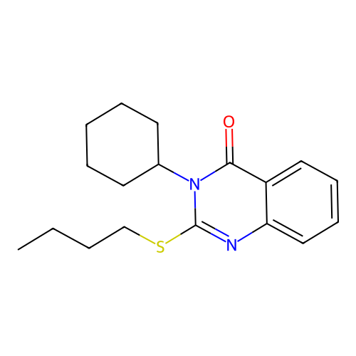 2-Butylsulfanyl-3-cyclohexylquinazolin-4-one structure