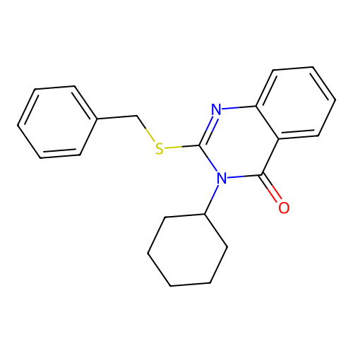 2-(Benzylsulfanyl)-3-cyclohexyl-4(3H)-quinazolinone structure