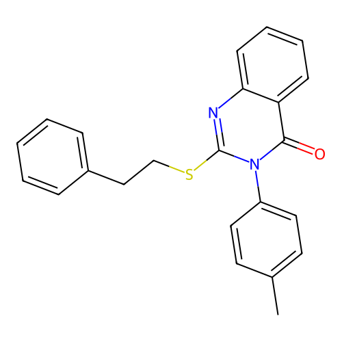 3-(4-methylphenyl)-2-[(2-phenylethyl)sulfanyl]-4(3H)-quinazolinone structure