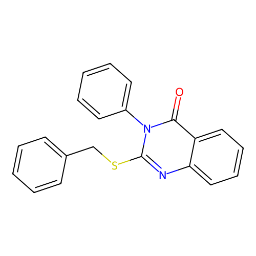 2-Benzylsulfanyl-3-phenylquinazolin-4-one structure