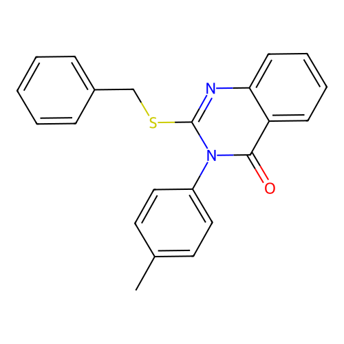 2-(benzylsulfanyl)-3-(4-methylphenyl)-4(3H)-quinazolinone structure