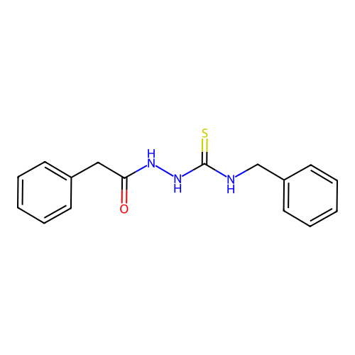 N-benzyl-2-(phenylacetyl)hydrazinecarbothioamide structure