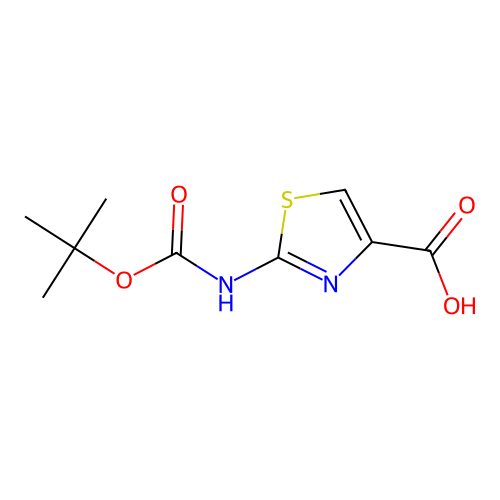 2-Amino-1,3-thiazole-4-carboxylic acid, N-BOC protected structure