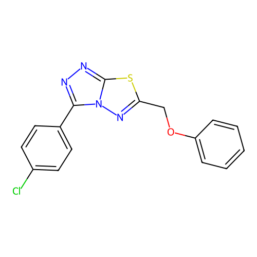 3-(4-Chlorophenyl)-6-(phenoxymethyl)-[1,2,4]triazolo[3,4-b][1,3,4]thiadiazole structure
