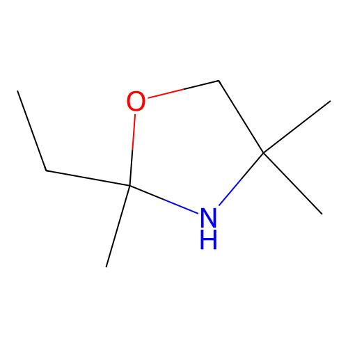 2-Ethyl-2,4,4-trimethyl-1,3-oxazolidine structure
