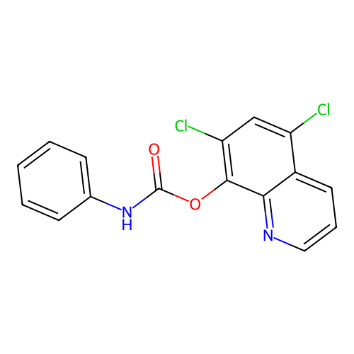 5,7-Dichloro-8-quinolyl N-phenylcarbamate structure