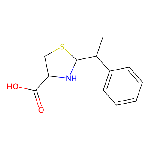 2-(1-Phenyl-ethyl)-thiazolidine-4-carboxylic acid structure