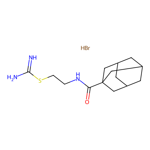 2-((Tricyclo(3.3.1.1(sup 3,7))dec-1-ylcarbonyl)amino)ethyl carbamimidothioate HBr structure