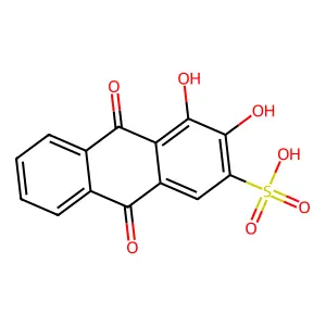 1,2-Dihydroxyanthraquinone-3-sulfonic acid structure