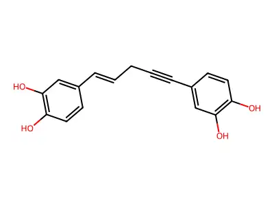 4-[5-(3,4-Dihydroxyphenyl)pent-1-en-4-ynyl]benzene-1,2-diol structure