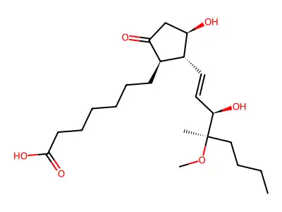 7-[(1R,2R,3R)-3-hydroxy-2-[(3R,4R)-3-hydroxy-4-methoxy-4-methyloct-1-enyl]-5-oxocyclopentyl]heptanoic acid structure