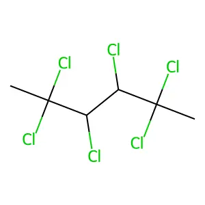 2,2,3,4,5,5-Hexachlorohexane structure