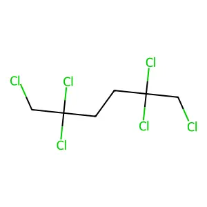 1,2,2,5,5,6-Hexachlorohexane structure