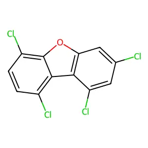 1,3,6,9-Tetrachlorodibenzofuran structure