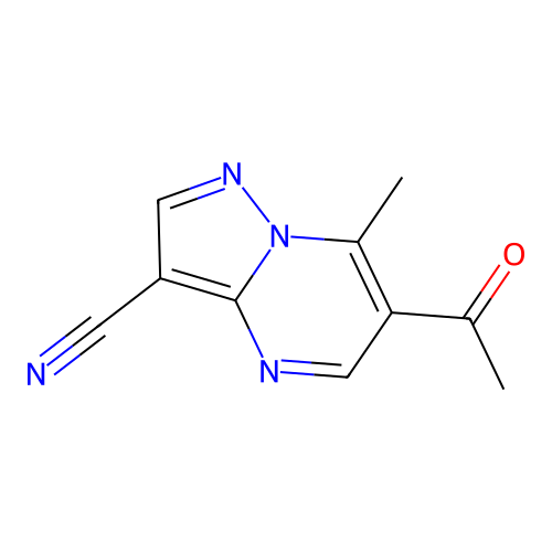 6-Acetyl-7-methylpyrazolo(1,5-a)pyrimidine-3-carbonitrile structure