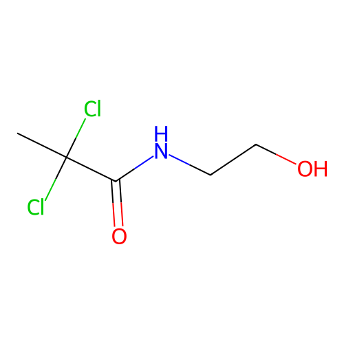 N-(2-Hydroxyethyl) alpha,alpha-dichloropropionamide structure
