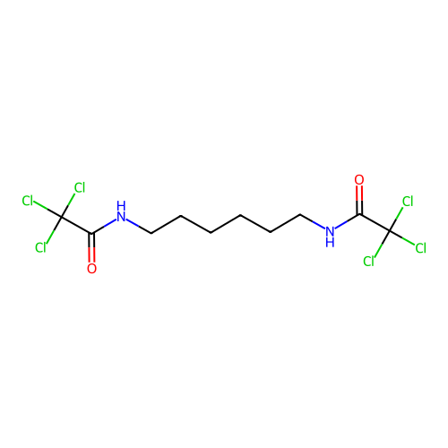 2,2,2-trichloro-N-[6-[(2,2,2-trichloroacetyl)amino]hexyl]acetamide structure
