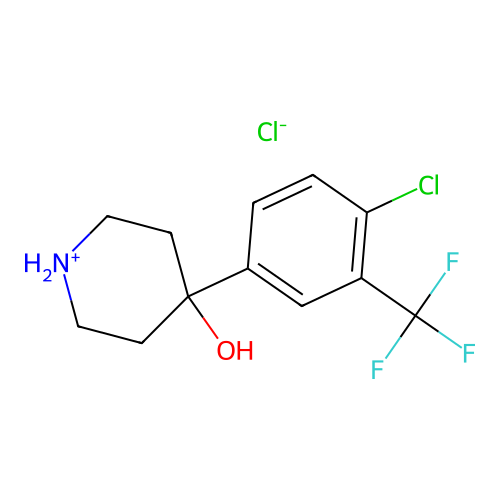 4-[4-Chloro-3-(trifluoromethyl)phenyl]-4-hydroxypiperidinium chloride structure