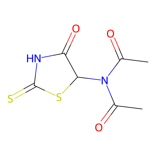 N-Acetyl-N-(4-oxo-2-thioxo-5-thiazolidinyl)acetamide structure