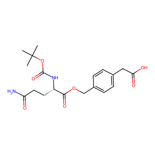 Boc-L-Gln-O-CH2-Ph-CH2-COOH structure