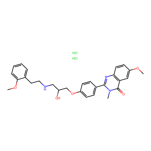 4(3H)-Quinazolinone, 2-(4-(2-hydroxy-3-((2-(2-methoxyphenyl)ethyl)amino)propoxy)phenyl)-6-methoxy-3-methyl-, dihydrochloride structure