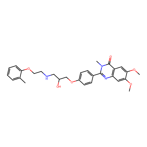 4(3H)-Quinazolinone, 6,7-dimethoxy-2-(4-(2-hydroxy-3-((2-(2-methylphenoxy)ethyl)amino)propoxy)phenyl)-3-methyl- structure