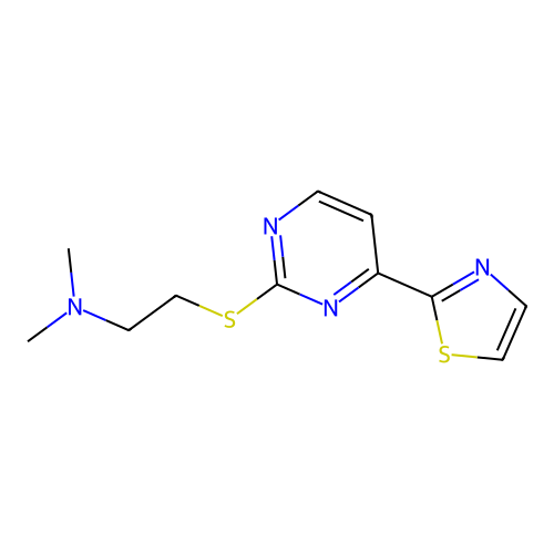 Ethanamine, N,N-dimethyl-2-((4-(2-thiazolyl)-2-pyrimidinyl)thio)- structure