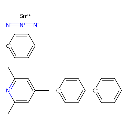 Tin, azidotriphenyl(2,4,6-trimethylpyridine)-, (TB-5-12)- structure