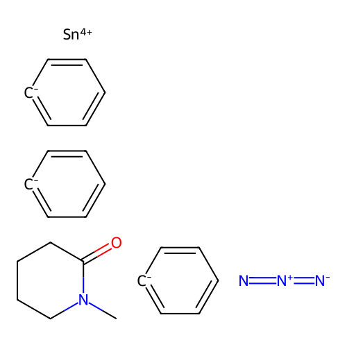 Tin, azido(1-methyl-2-piperidinone-O)triphenyl-, (TB-5-12)- structure