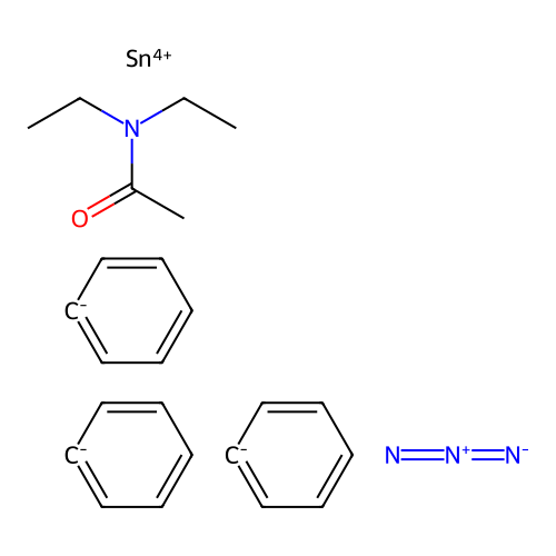 Tin, azido(N,N-diethylacetamide-O)triphenyl-, (TB-5-12)- structure
