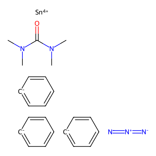 Tin, azidotriphenyl(tetramethylurea-O)-, (TB-5-12)- structure