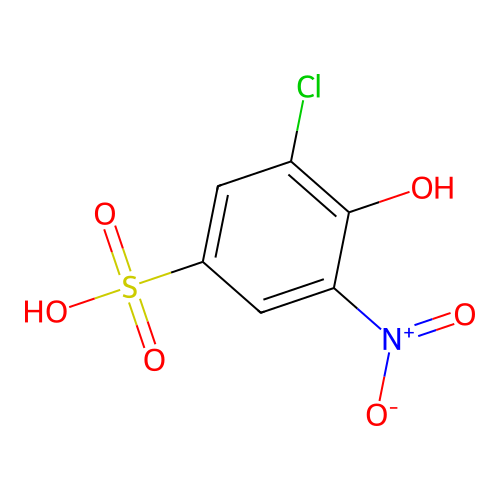 3-Chloro-4-hydroxy-5-nitrobenzenesulphonic acid structure