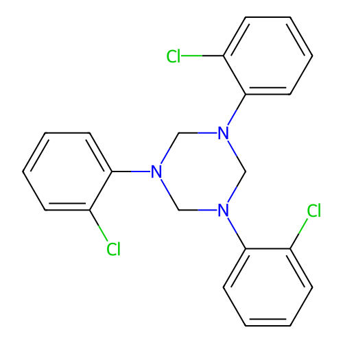 1,3,5-Tris(2-chlorophenyl)-1,3,5-triazinane structure