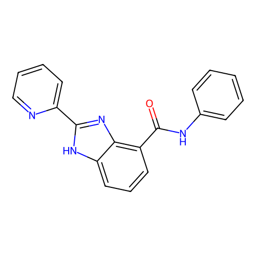 N-phenyl-2-pyridin-2-yl-1H-benzimidazole-4-carboxamide structure