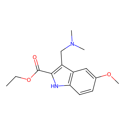 ethyl 3-[(dimethylamino)methyl]-5-methoxy-1H-indole-2-carboxylate structure