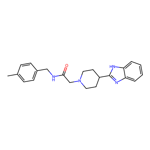 2-[4-(1H-benzimidazol-2-yl)piperidin-1-yl]-N-[(4-methylphenyl)methyl]acetamide structure