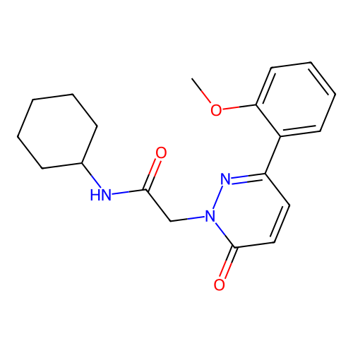 N-cyclohexyl-2-(3-(2-methoxyphenyl)-6-oxopyridazin-1(6H)-yl)acetamide structure