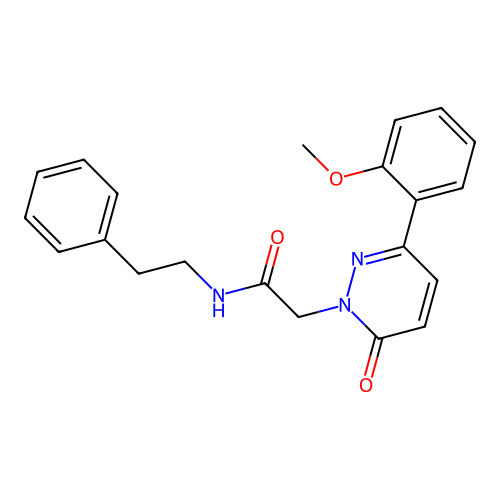 2-(3-(2-methoxyphenyl)-6-oxopyridazin-1(6H)-yl)-N-phenethylacetamide structure