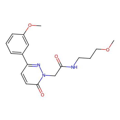 2-[3-(3-Methoxy-phenyl)-6-oxo-6H-pyridazin-1-yl]-N-(3-methoxy-propyl)-acetamide structure