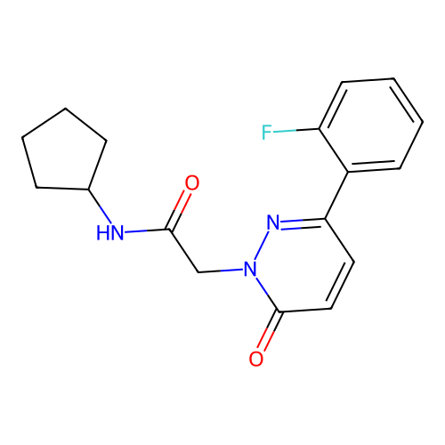 N-cyclopentyl-2-(3-(2-fluorophenyl)-6-oxopyridazin-1(6H)-yl)acetamide structure