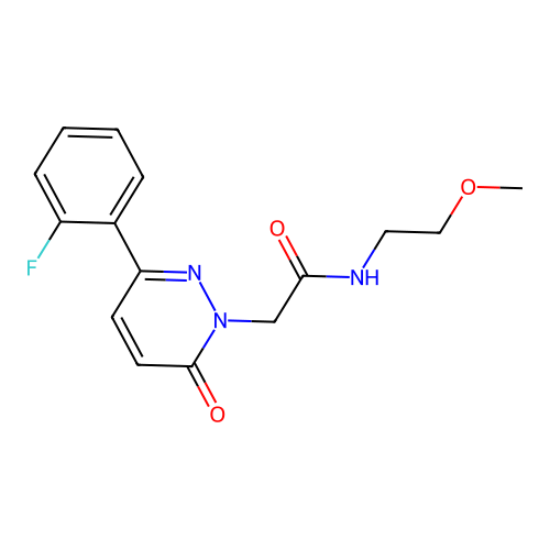 2-[3-(2-Fluoro-phenyl)-6-oxo-6H-pyridazin-1-yl]-N-(2-methoxy-ethyl)-acetamide structure