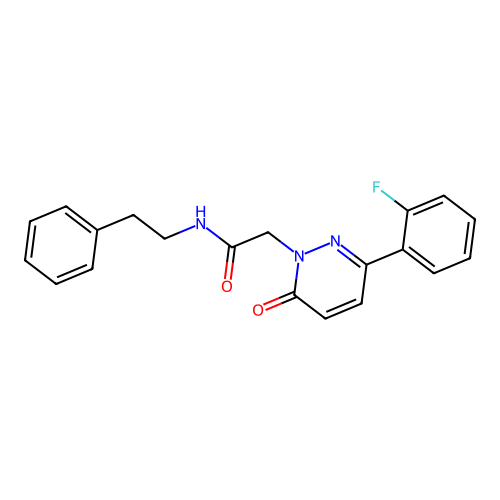 2-[3-(2-fluorophenyl)-6-oxo-1(6H)-pyridazinyl]-N-(2-phenylethyl)acetamide structure