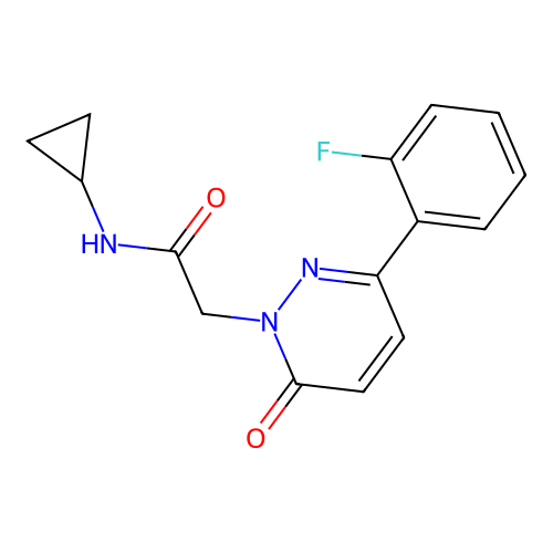 N-cyclopropyl-2-[3-(2-fluorophenyl)-6-oxo-1(6H)-pyridazinyl]acetamide structure