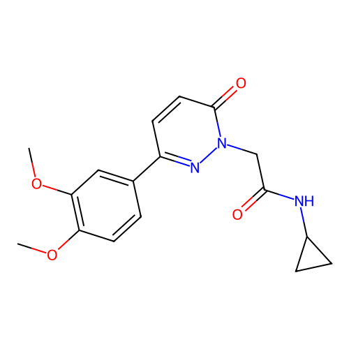N-cyclopropyl-2-(3-(3,4-dimethoxyphenyl)-6-oxopyridazin-1(6H)-yl)acetamide structure
