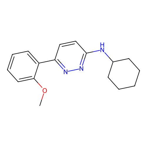 Cyclohexyl-[6-(2-methoxy-phenyl)-pyridazin-3-yl]-amine structure