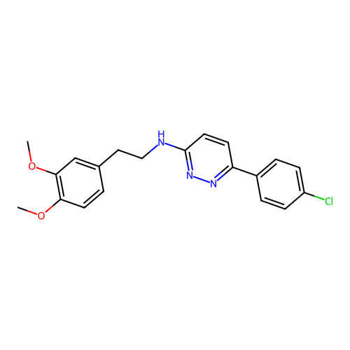 6-(4-chlorophenyl)-N-[2-(3,4-dimethoxyphenyl)ethyl]pyridazin-3-amine structure